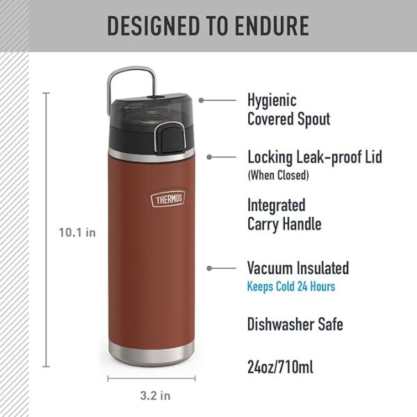 Thermos Icon Series Stainless Steel Water Bottle with Spout - Image 2