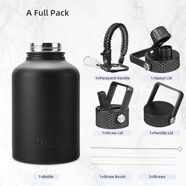 BJPKPK Insulated Water Bottles with Straw Lid - Image 4