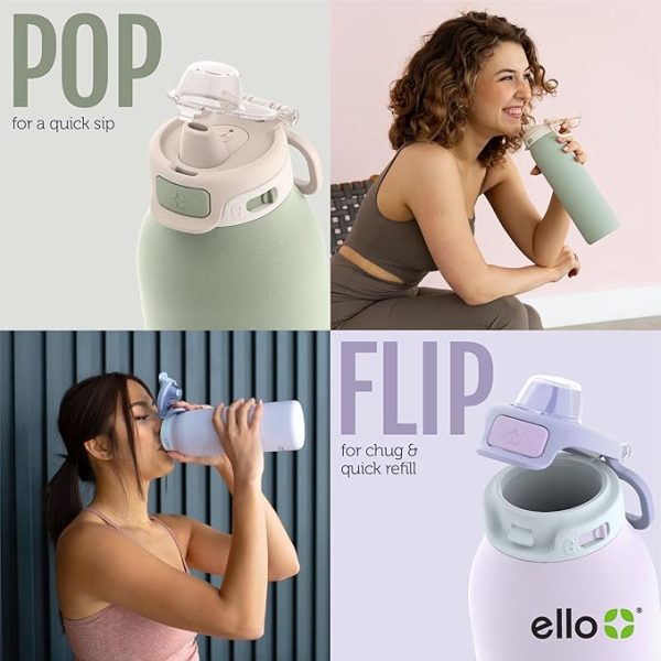 Ello Pop & Fill Stainless Steel Water Bottle with Quick Fill Technology - Image 3